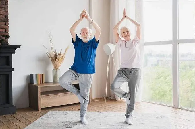 Standing balance work with a counter within reach